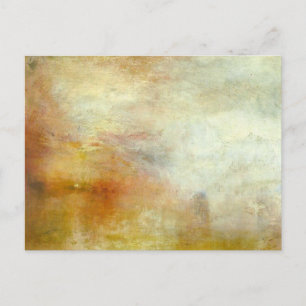 william turner – 湖の上に沈む太陽 ポストカード