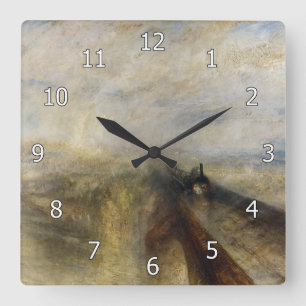 William Turner – 雨、蒸気、および速度 スクエア壁時計