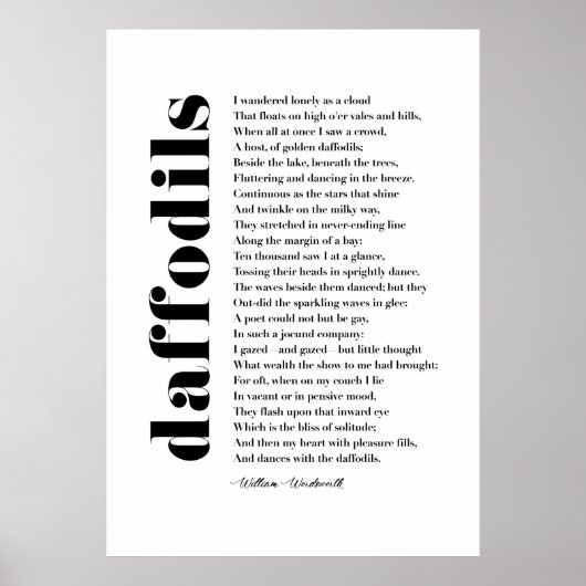 William Wordsworthのクラウドとして孤独を彷彿とさせる ポスター (正面)