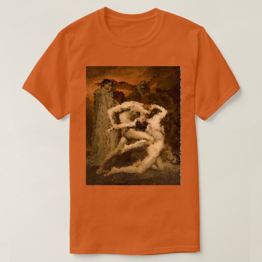 WilliamAdolphe Bouguerau DanteとVirgil Pixelat Tシャツ (デザイン正面)