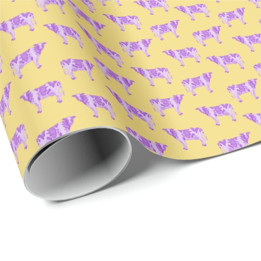 Williams College Ephs Purple Cows Wrapping Paper ラッピングペーパー (ロールコーナー)