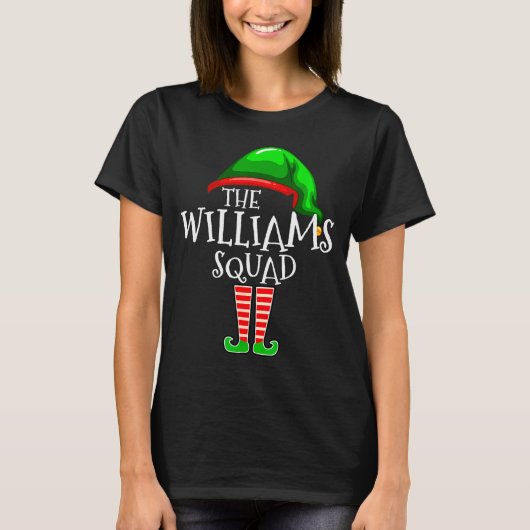 Williams Family Name Squad Matching Group Elf Chri Tシャツ (正面)