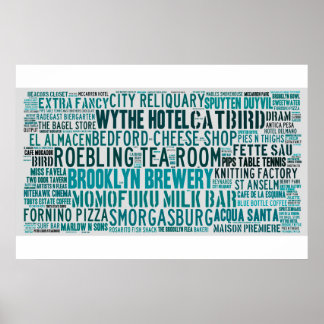 Williamsburg Brooklyn Hipsterホットスポットのポスター ポスター