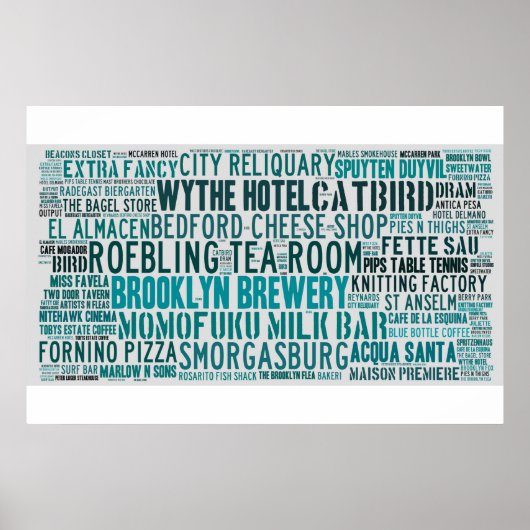 Williamsburg Brooklyn Hipsterホットスポットのポスター ポスター (正面)