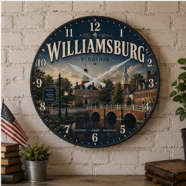 Williamsburg Virginia ラージ壁時計