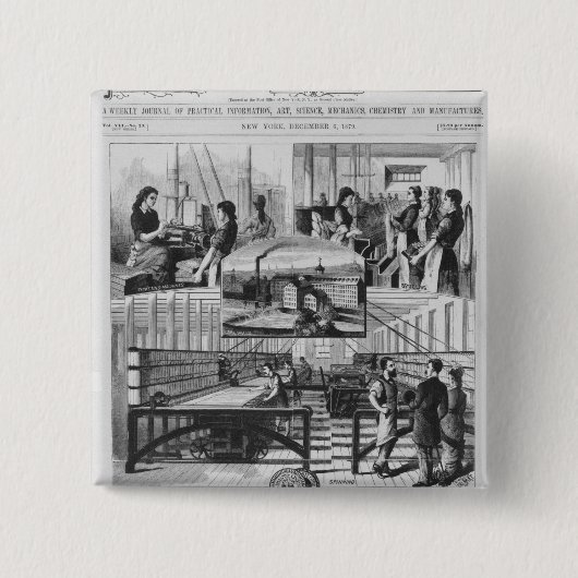 Willimanticの麻布の会社の製造所 缶バッジ (正面)