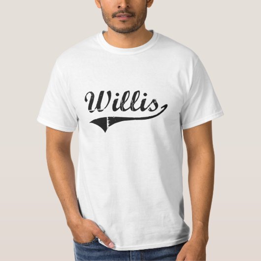 Willisのクラシックなスタイルの名前 Tシャツ (正面)