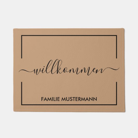 Willkommen Eigene Fußmatte Bedrucken ドアマット (正面)