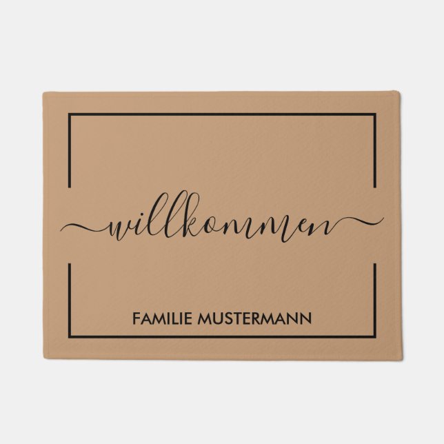 Willkommen Eigene Fußmatte Bedrucken ドアマット (正面)