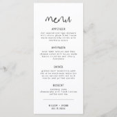 WILLOWシンプル白黒モダンメニューカード メニュー (正面)