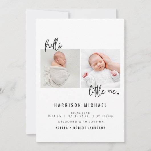 WILLOWミニマル生まれたばかりのリスト2枚の写真 招待状 (正面)