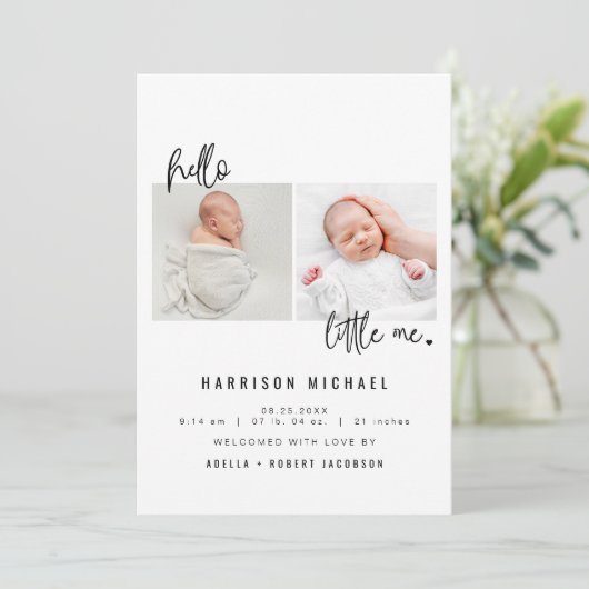 WILLOWミニマル生まれたばかりのリスト2枚の写真 招待状 (スタンド正面)