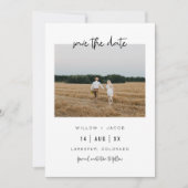 WILLOW モダン Square写真ミニマル日付の保存 招待状 (正面)