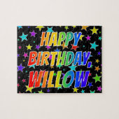 「WILLOW」名、おもしろい「ハッピーバースデー」 ジグソーパズル (横)