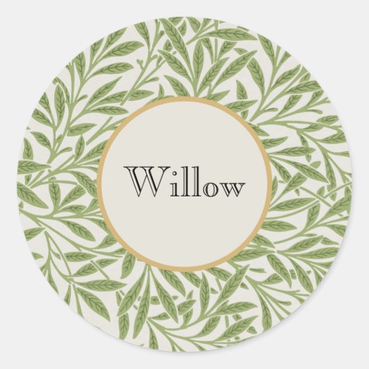 Willow Boughs by William Morris ラウンドシール (正面)