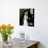 Willow Branch Wedding Custom Photo and Text  箔ポスター (レイダウン (キッチン))