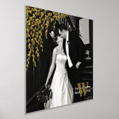 Willow Branch Wedding Custom Photo and Text  箔ポスター (レイダウン)