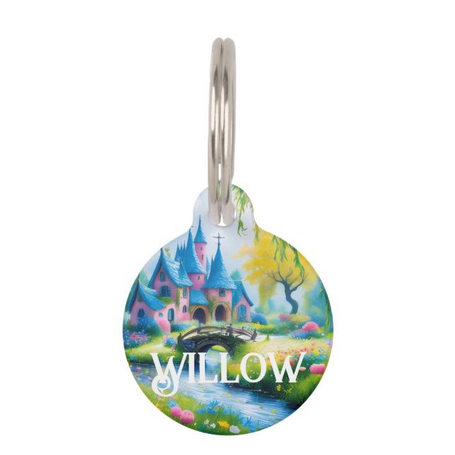 Willow Fantasy Art Castle Willow Tree Personalized ペット　ネームタグ (正面)