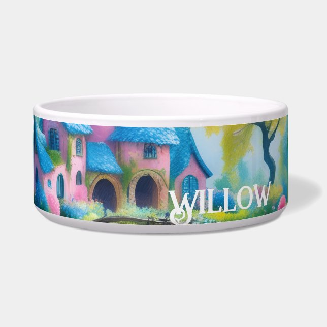 Willow Fantasy Art Castle Willow Tree Personalized ボウル (正面)
