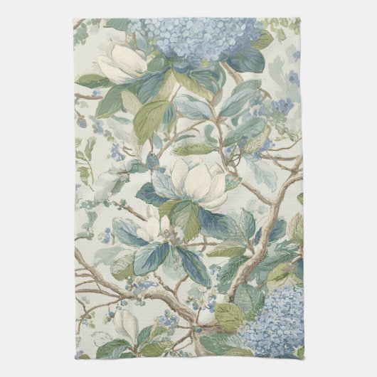 Willow Little Magnolia Wallpaper Floral Coastal  キッチンタオル (縦)