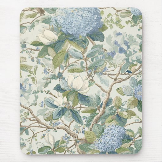 Willow Little Magnolia Wallpaper Floral Coastal マウスパッド (正面)