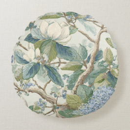Willow Little Magnolia Wallpaper Floral Coastal  ラウンドクッション