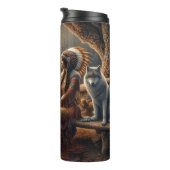 Willow Reflection：女性と狼。 タンブラー (回転右)