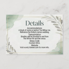 Willow Sage Wedding Enclosure Card エンクロージャーカード