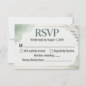 Willow Sage Wedding Response Cards 出欠カード (正面)