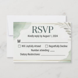 Willow Sage Wedding Response Cards 出欠カード
