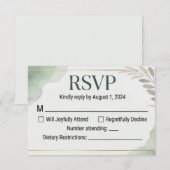 Willow Sage Wedding Response Cards 出欠カード (正面/裏面)