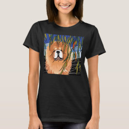 WILLOW WIND - Chow – 黒シャツフロントデザイン Tシャツ