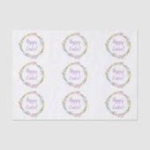 Willow Wreath With Colorful Eggs Happy Easter 薄葉紙 (正面)