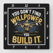 Willpowerのビルドが見つからない スクエア壁時計 (正面)