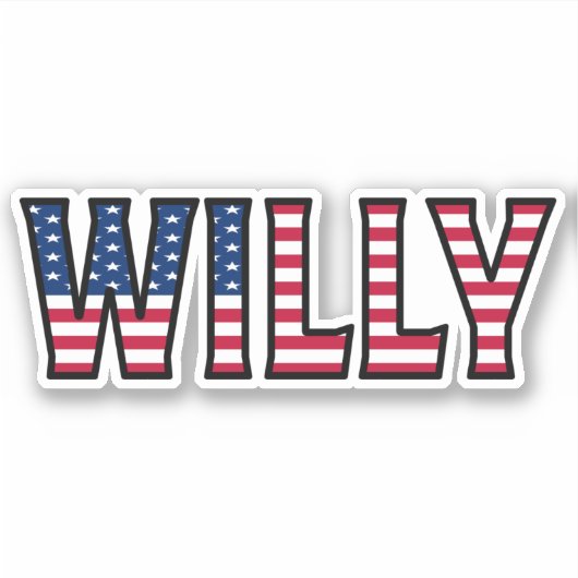 Willy Name Vorname USA Sticker Stickerset シール (正面)