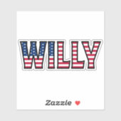 Willy Name Vorname USA Sticker Stickerset シール (シート)