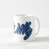 Willy Vorname Name blue Tasse Kaffeetasse コーヒーマグカップ (正面右)