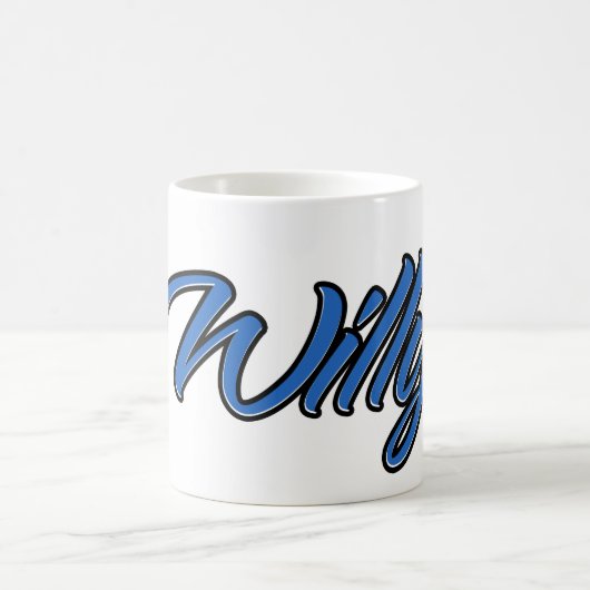Willy Vorname Name blue Tasse Kaffeetasse コーヒーマグカップ (中央)