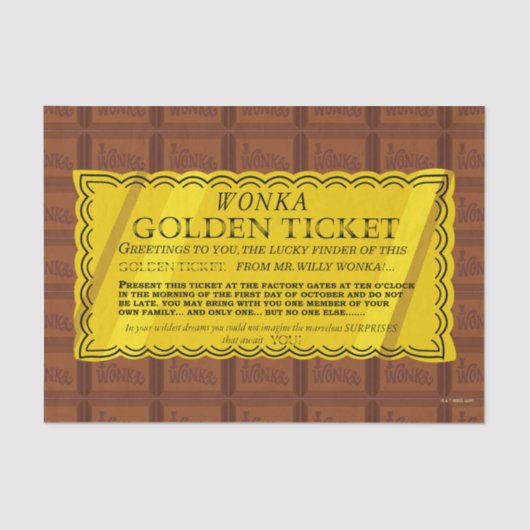 Willy Wonka Golden Ticket 薄葉紙 (正面)