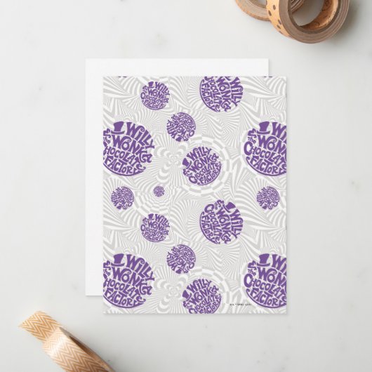 Willy Wonka Logo Psychedelic Graphic ノートカード (正面/裏面インサイチュ)