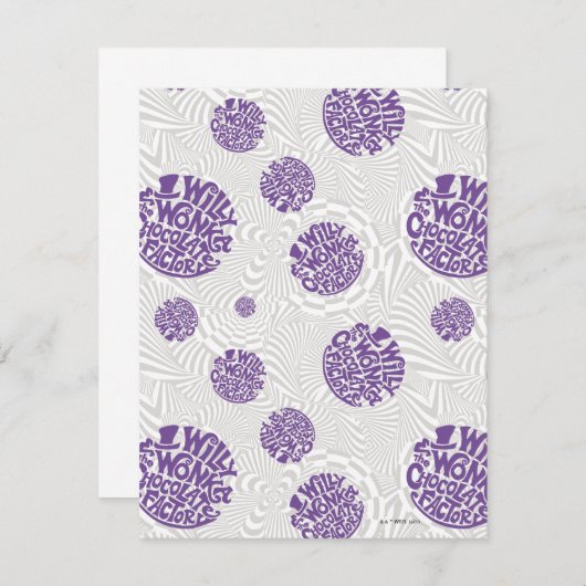 Willy Wonka Logo Psychedelic Graphic ノートカード (正面/裏面)