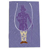 Willy Wonka Quote Silhouette ミディアムペーパーバッグ (正面)