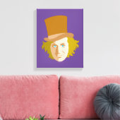 Willy Wonka Stenciled Face Graphic キャンバスプリント (インサイチュ (リビング))
