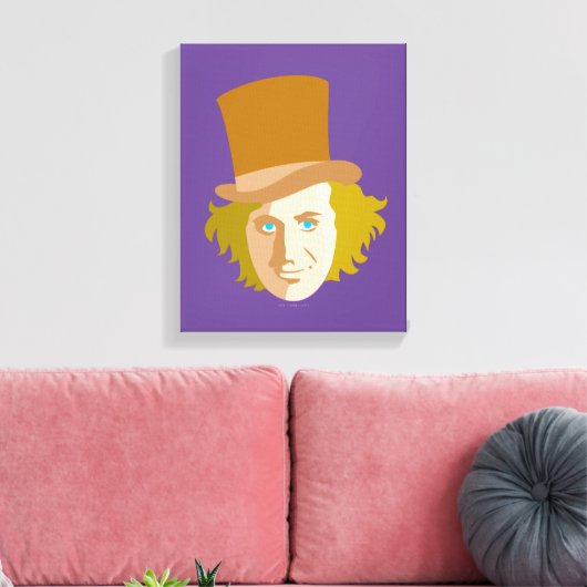 Willy Wonka Stenciled Face Graphic キャンバスプリント (インサイチュ (リビング))