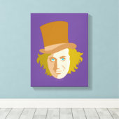 Willy Wonka Stenciled Face Graphic キャンバスプリント (インサイチュ (ウッドフロア))