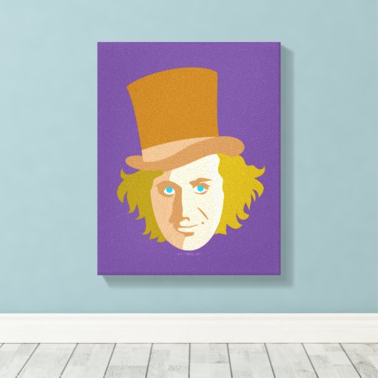 Willy Wonka Stenciled Face Graphic キャンバスプリント (インサイチュ (ウッドフロア))