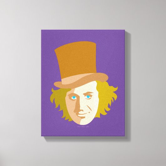 Willy Wonka Stenciled Face Graphic キャンバスプリント (正面)