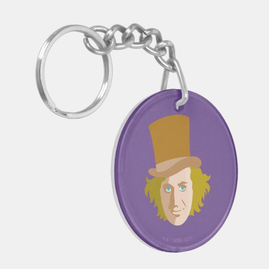 Willy Wonka Stenciled Face Graphic キーホルダー (正面左)