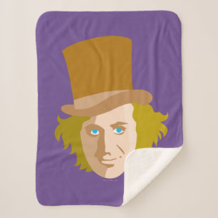 Willy Wonka Stenciled Face Graphic シェルパブランケット