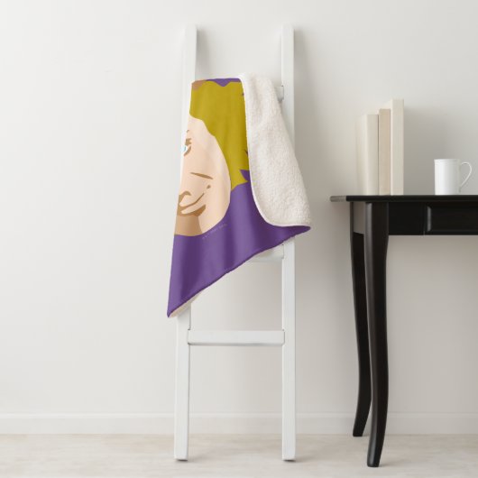 Willy Wonka Stenciled Face Graphic シェルパブランケット (インサイチュ)